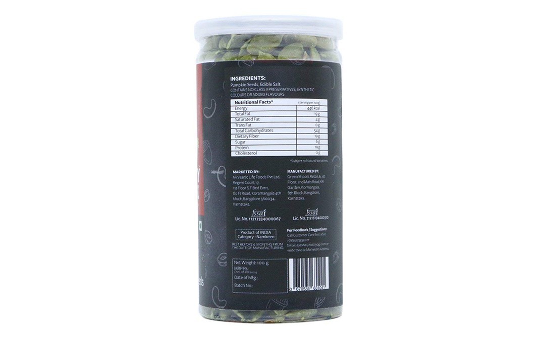 Nutty Yogi Salted Pumpkin Seeds    Jar  100 grams